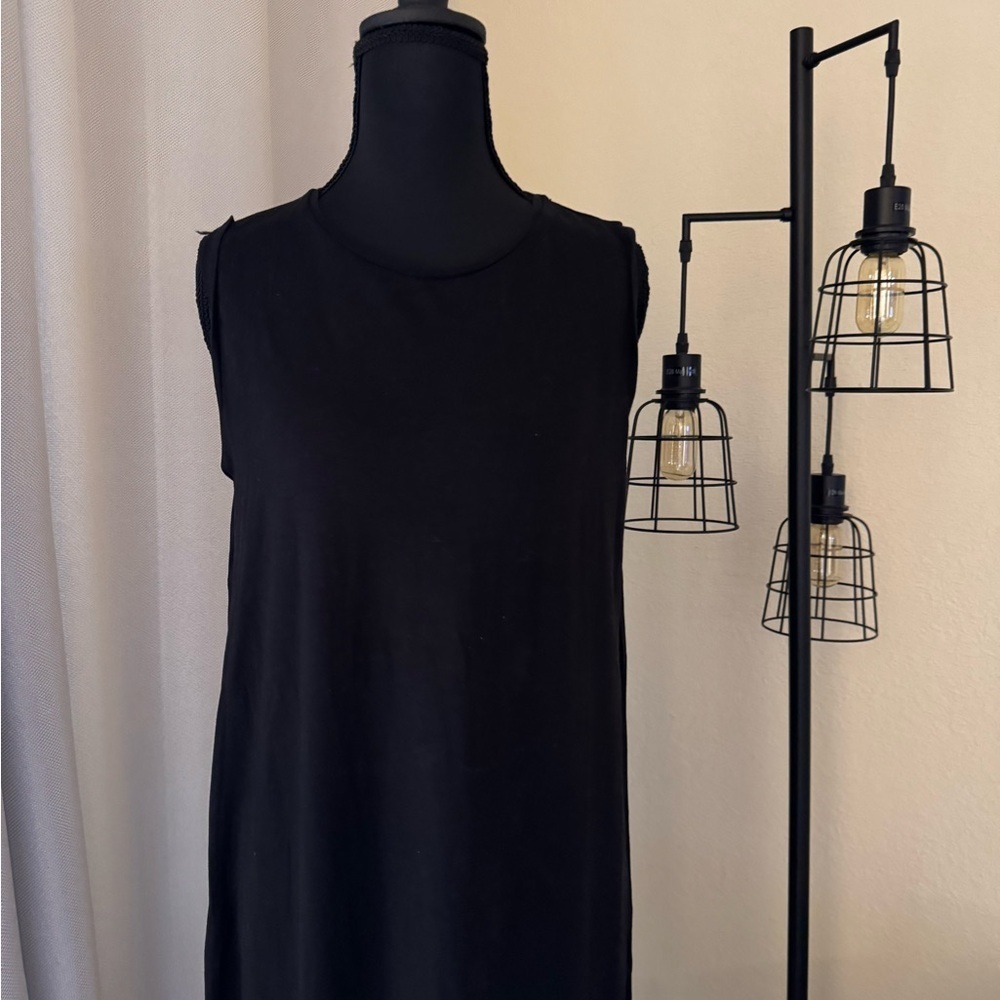 Eileen Fisher Long Jersey Tank Dress Black Size XS Sleeveless - Picture 2 of 6